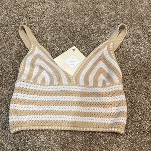 ADORABLE NEUTRAL CROCHET TANK TOP.